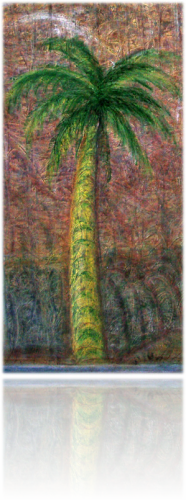 VirtualShops.TV offers for auction an incredible jewel of Art, an original Oil Painting, of a very unique style of Art. Multidimensional Art. Titled The Palm Tree